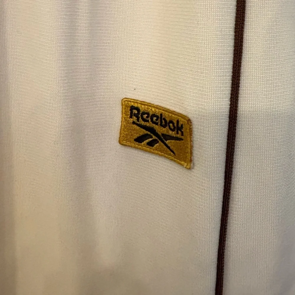 Reebok Baseball Creme & Brown Stripe Highrise Loose Track Pant Small - Picture 7 of 16
